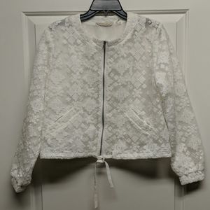 Soft Surroundings white lace jacket size xs